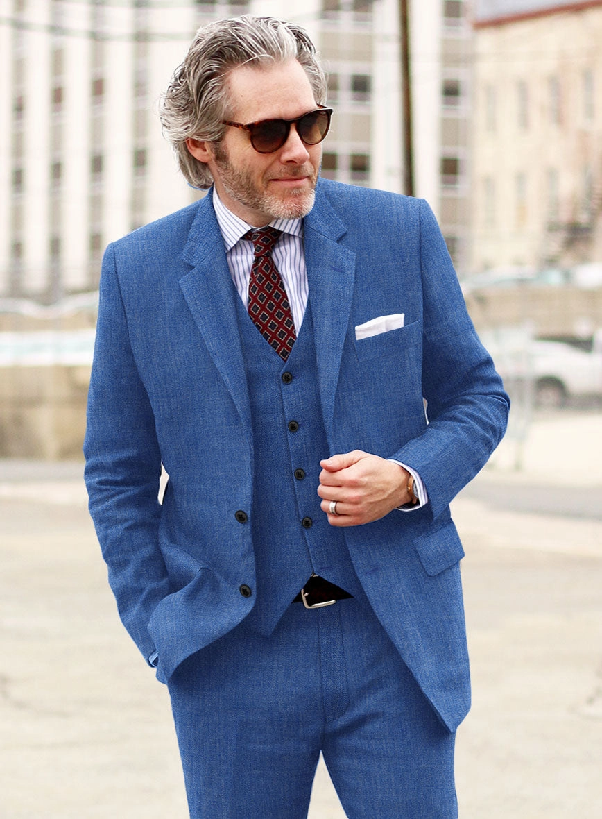 Solbiati Pericle Bright Blue Linen Suit