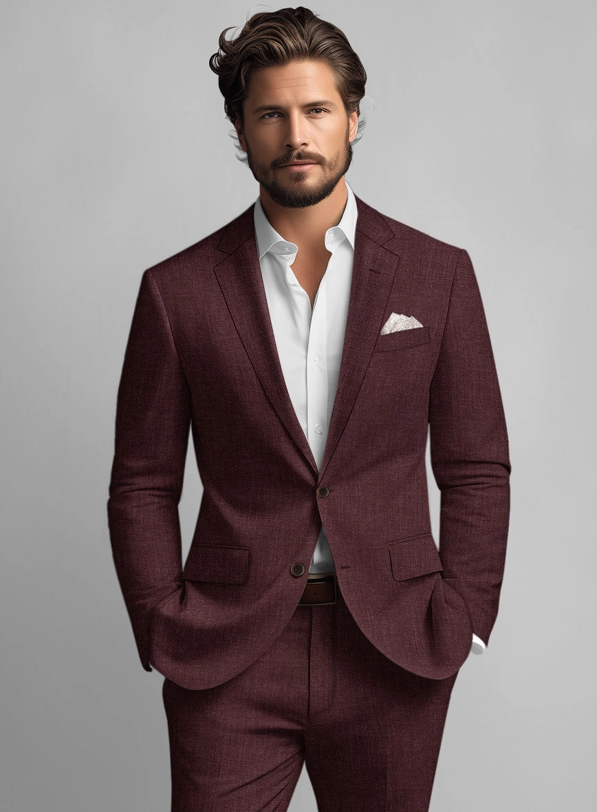 Solbiati Pericle Wine Linen Suit