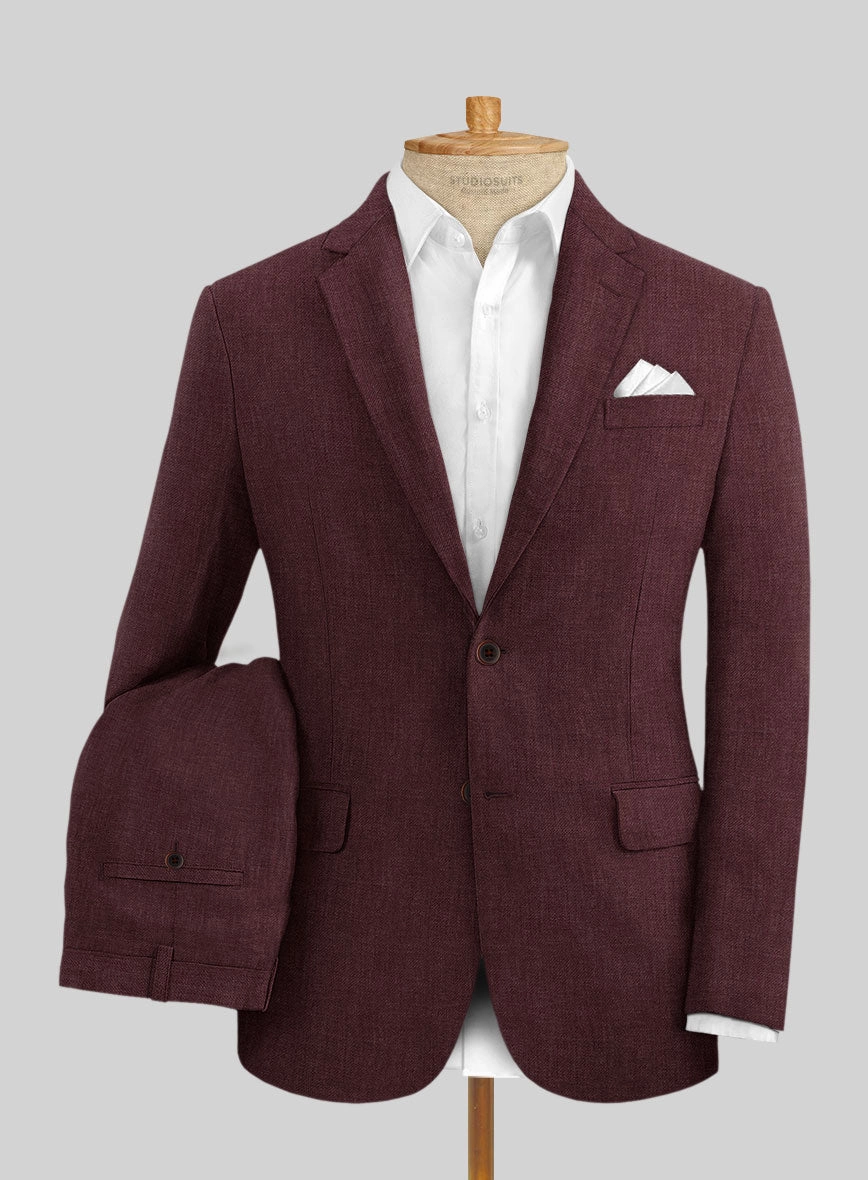 Solbiati Pericle Wine Linen Suit