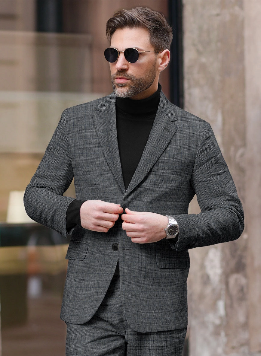 Solbiati Slate Blue Glen Linen Suit