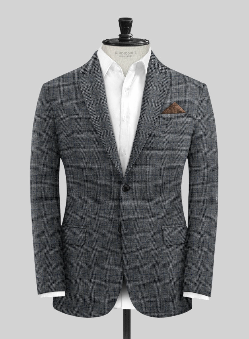 Solbiati Slate Blue Glen Linen Suit