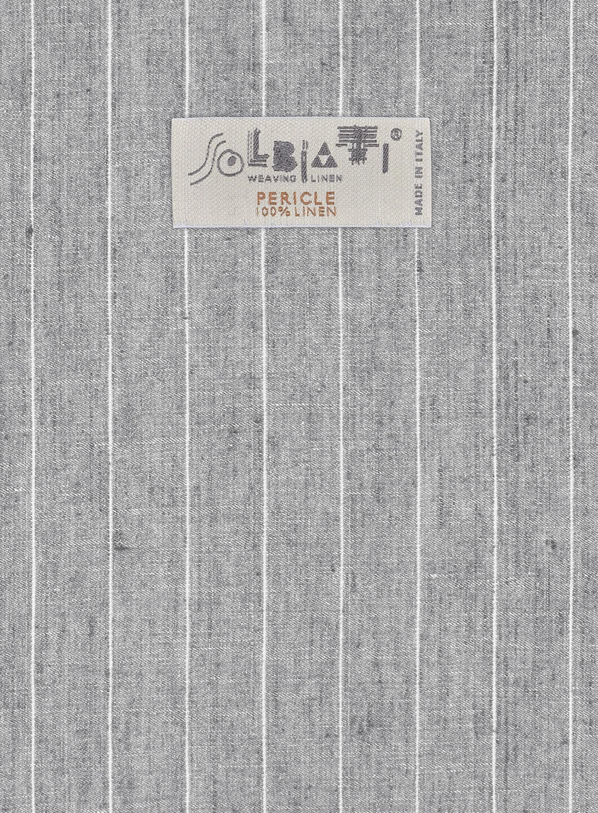Solbiati Stone Gray Stripe Linen Suit