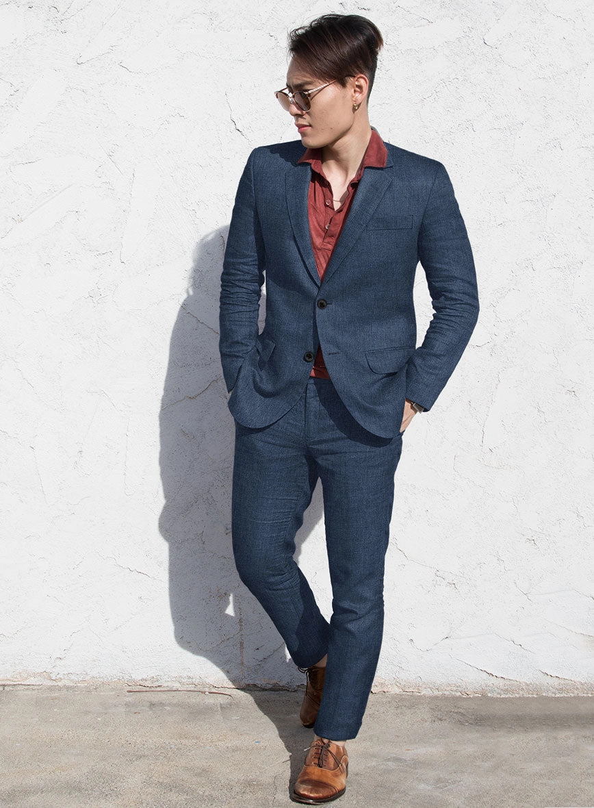 Solbiati Twill Indigo Linen Suit