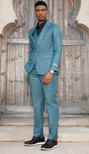 Stacy Adams SM146H1-TEAL Mens Suit