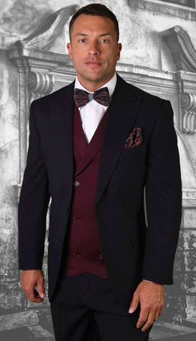 Statement  CAMDEN-BLK Mens Suit