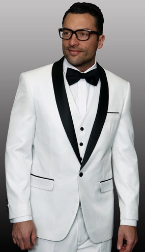 Statement  Enzo-7 WHT Mens Suit