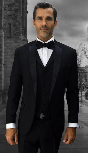 Statement  Look-6 BLK Mens Suit