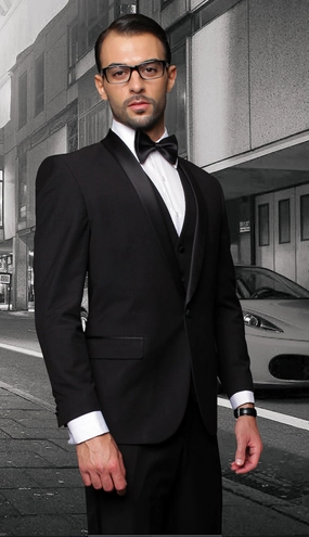 Statement  TUX-SH-BK Mens Suit