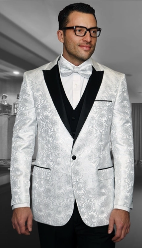 Statement  zBellagio-4 WHT Mens Suit