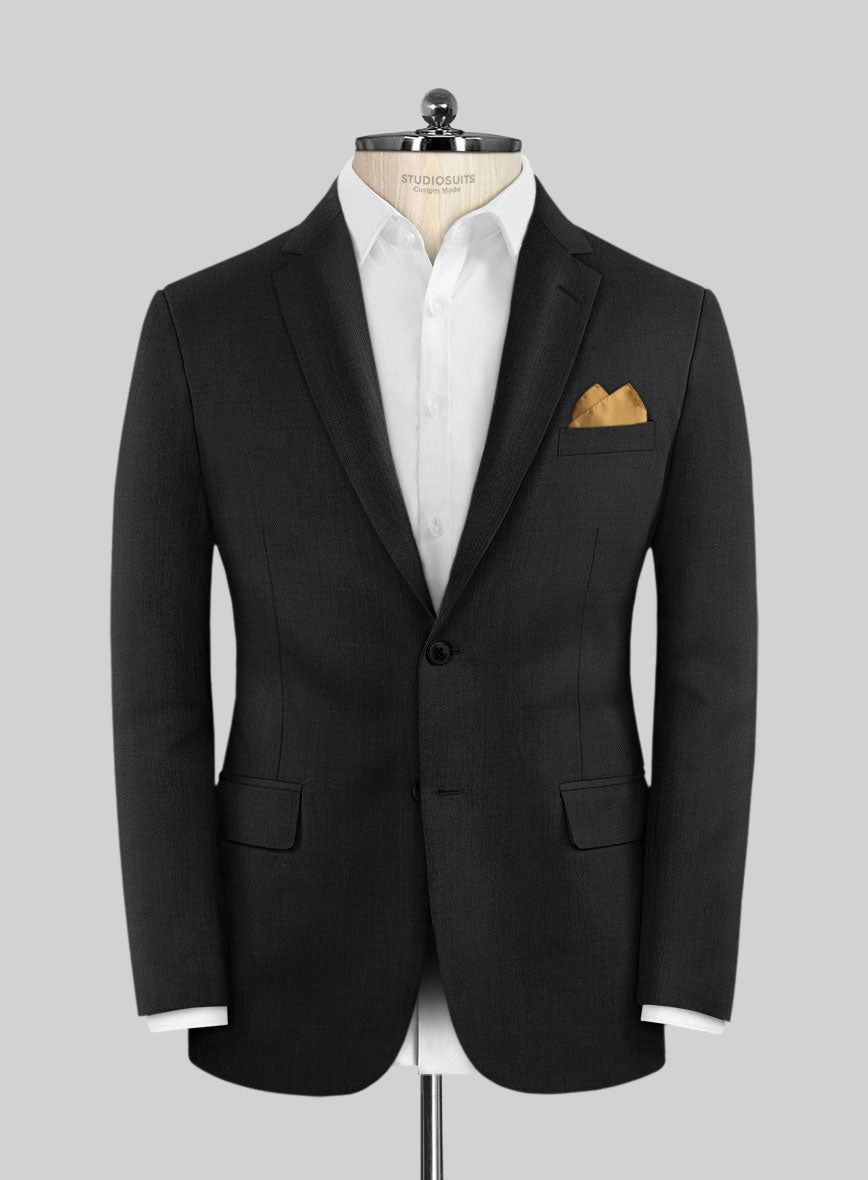 Stretch Black Wool Suit