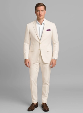 Stretch Summer Beige Chino Suit