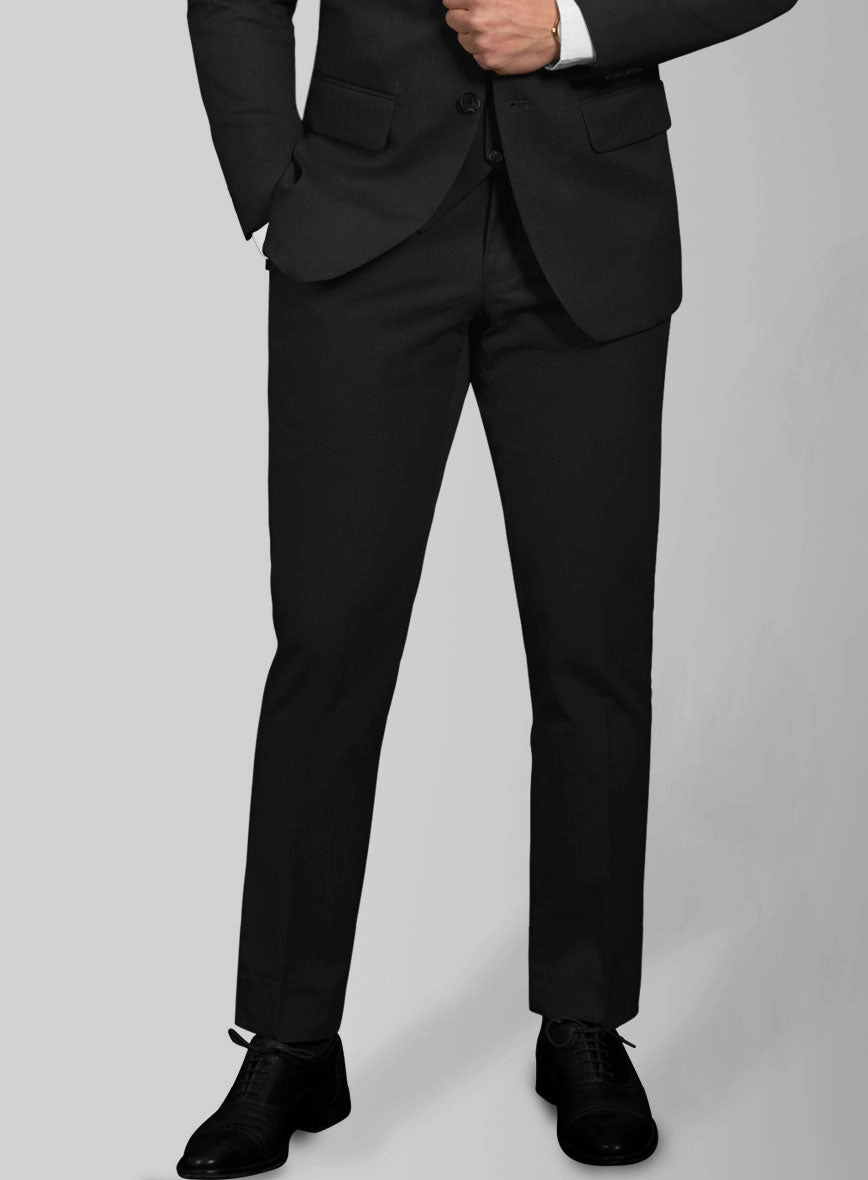 Stretch Summer Black Chino Suit