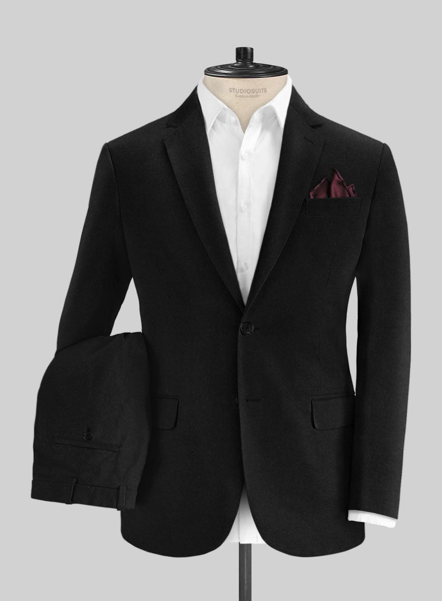 Stretch Summer Black Chino Suit