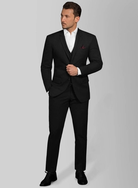 Stretch Summer Black Chino Suit