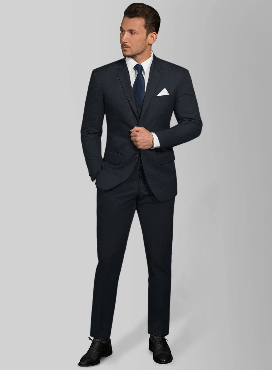 Stretch Summer Navy Blue Chino Suit
