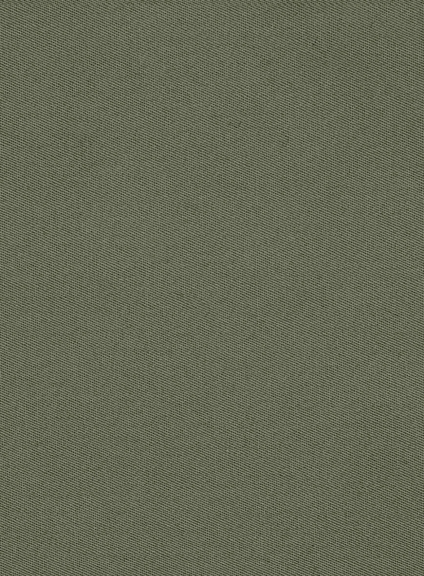 Stretch Summer Olive Green Chino Suit