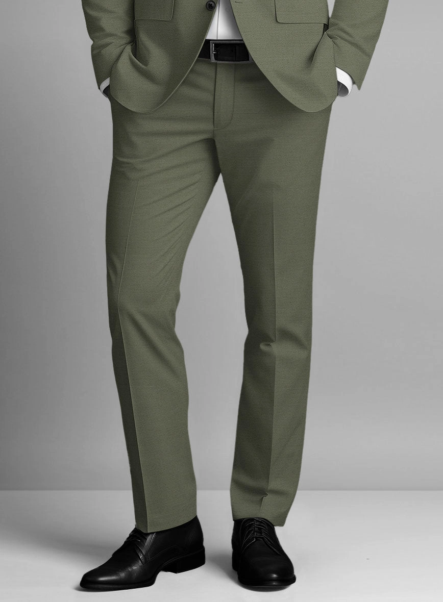Stretch Summer Olive Green Chino Suit