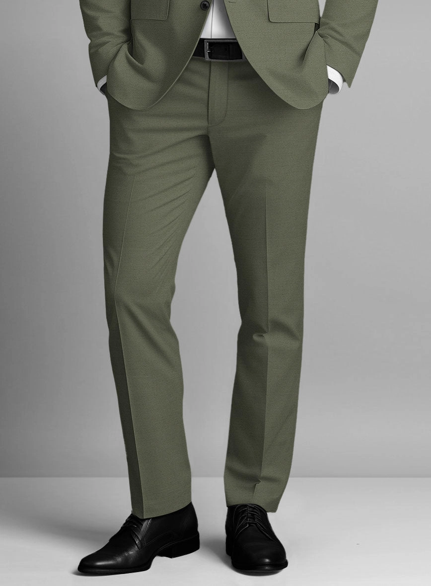 Stretch Summer Olive Green Chino Suit