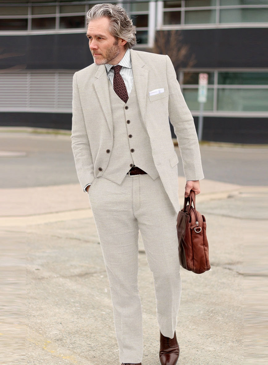Stylbiella Spring Beige Linen Suit
