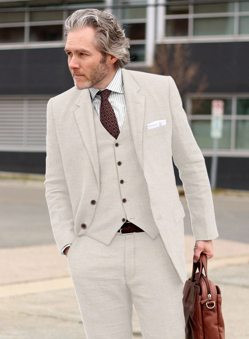 Stylbiella Spring Beige Linen Suit