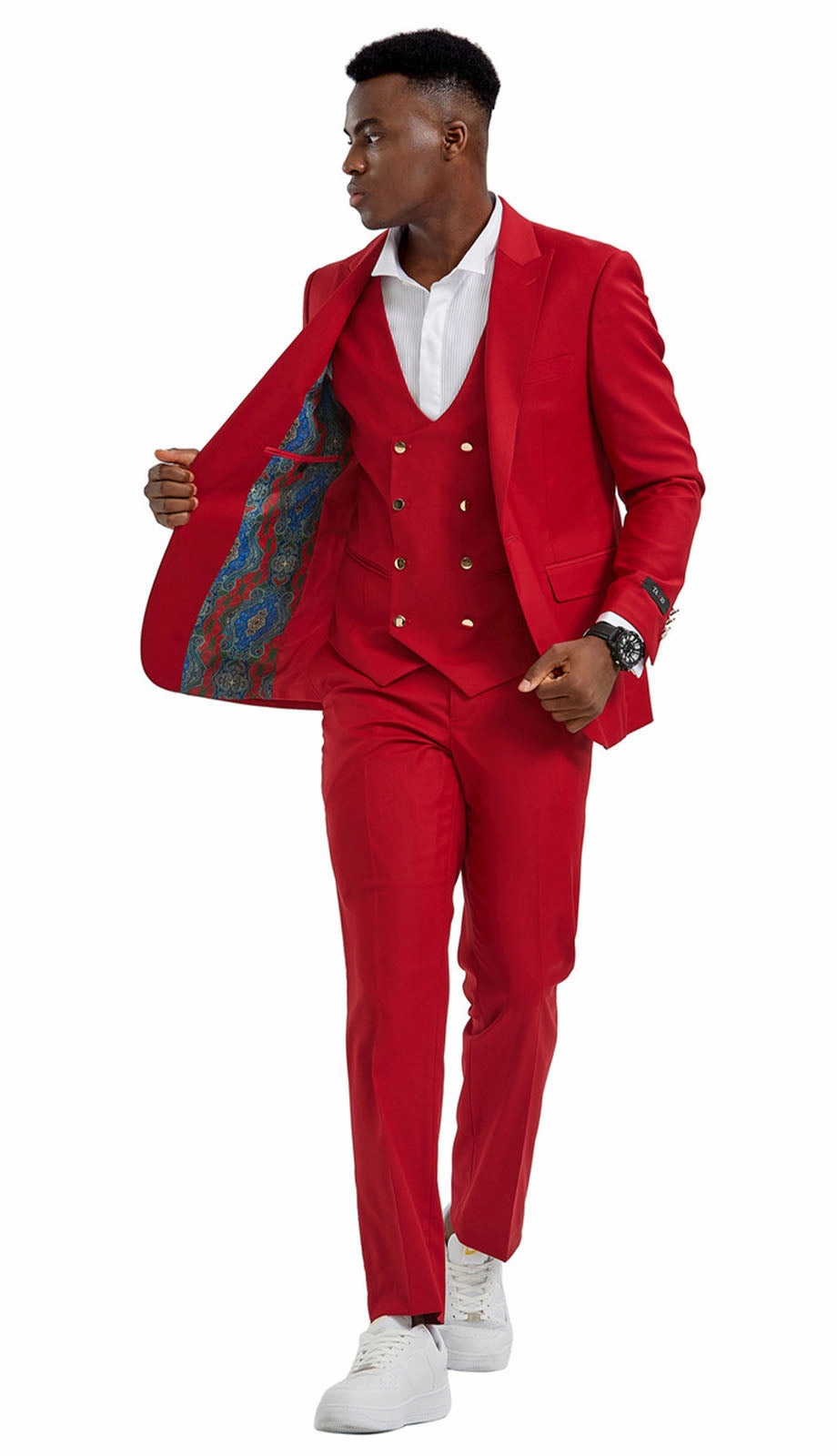 Tazzio M355SK-RED Mens Suit