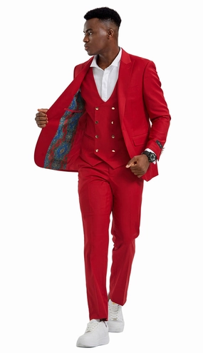 Tazzio M355SK-RED Mens Suit