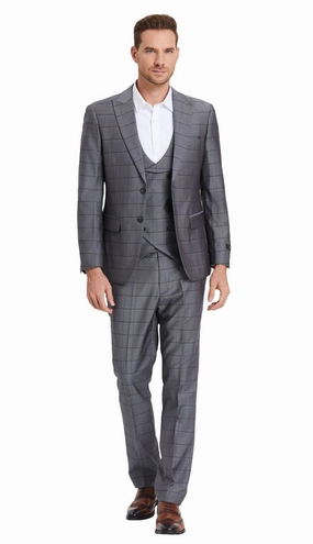 Tazzio M393SK-GUN Mens Suit