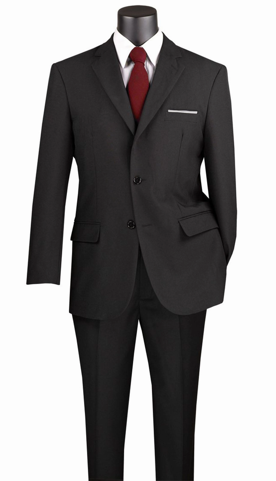 Vinci  2PP-BLK Mens Suit