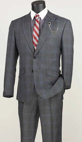 Vinci  S2RW-1-CHR Mens Suit