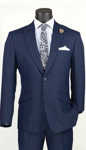 Vinci  S2RW-1-NVY Mens Suit