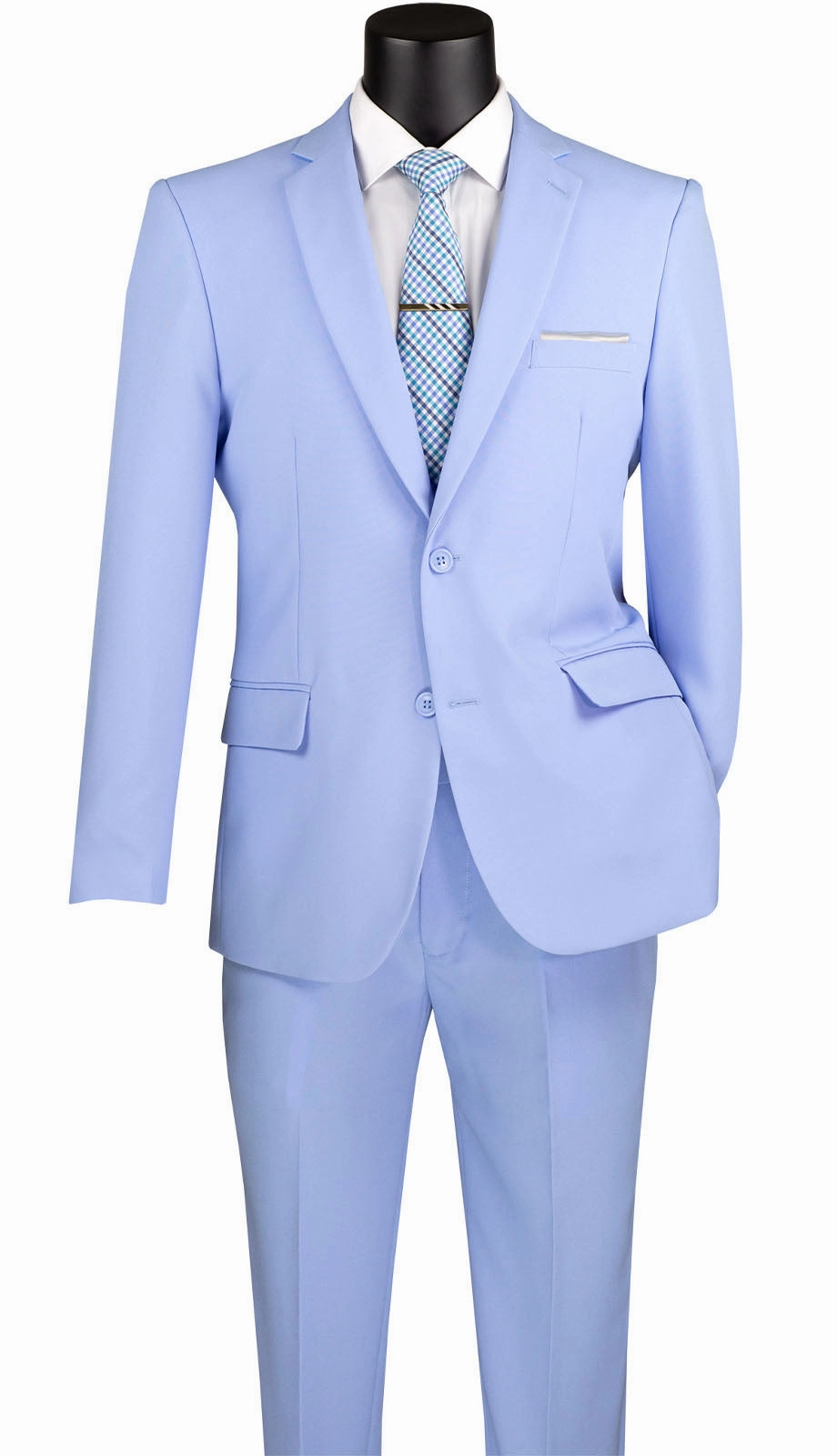 Vinci  S-2PP-LTBLU Mens Suit