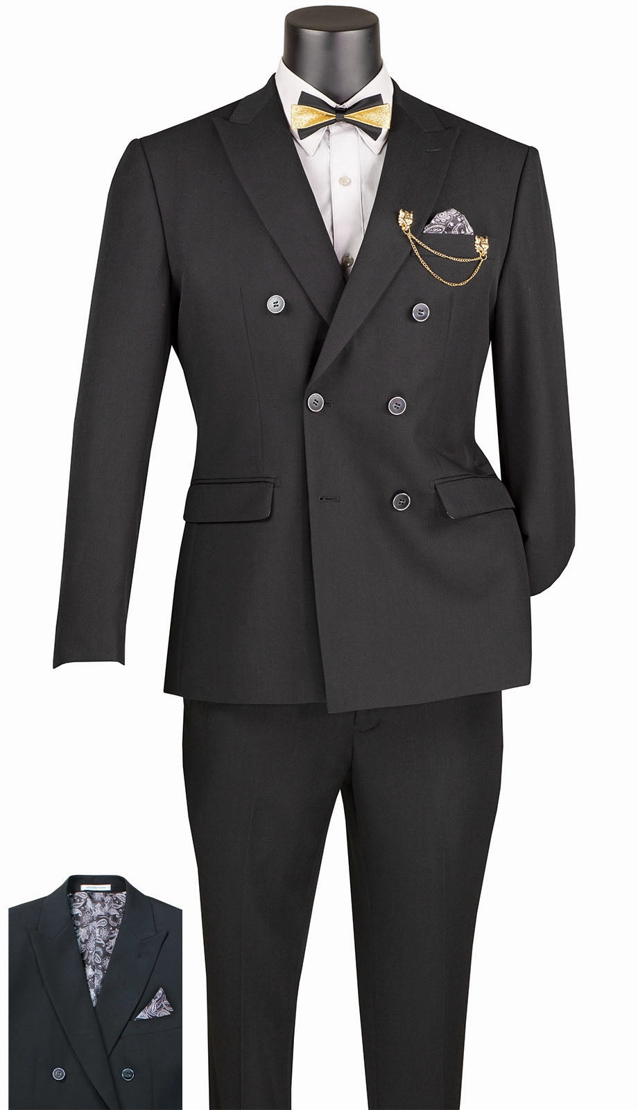Vinci SDB-1-BLK Mens Suit
