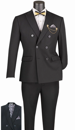 Vinci SDB-1-BLK Mens Suit
