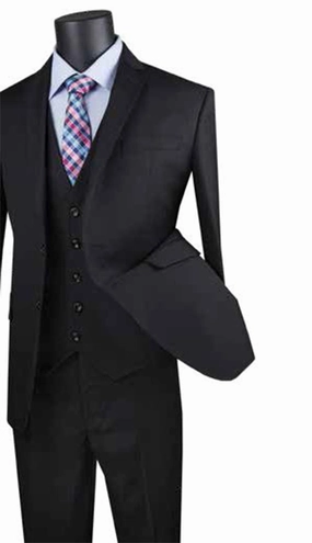 Vinci  SV2900-BLK Mens Suit
