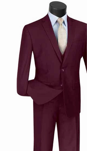 Vinci  SV2900-BUR Mens Suit