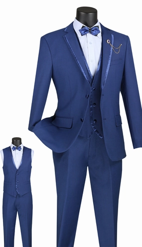 Vinci  SV2T-8-BLU  Mens Suit