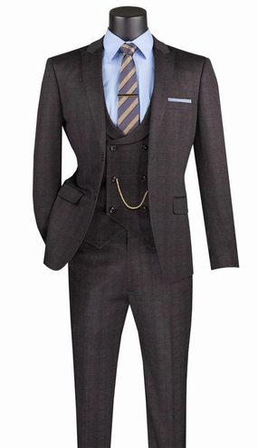 Vinci  SV2W-8-BLK Mens Suit