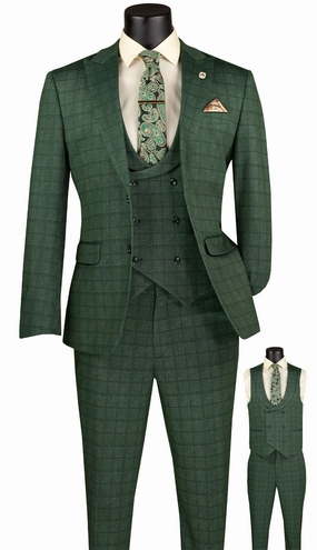 Vinci SV2W-8-GRN Mens Suit