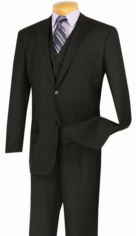 Vinci V2TR-BLK Mens Suit