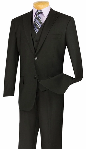 Vinci V2TR-BLK Mens Suit