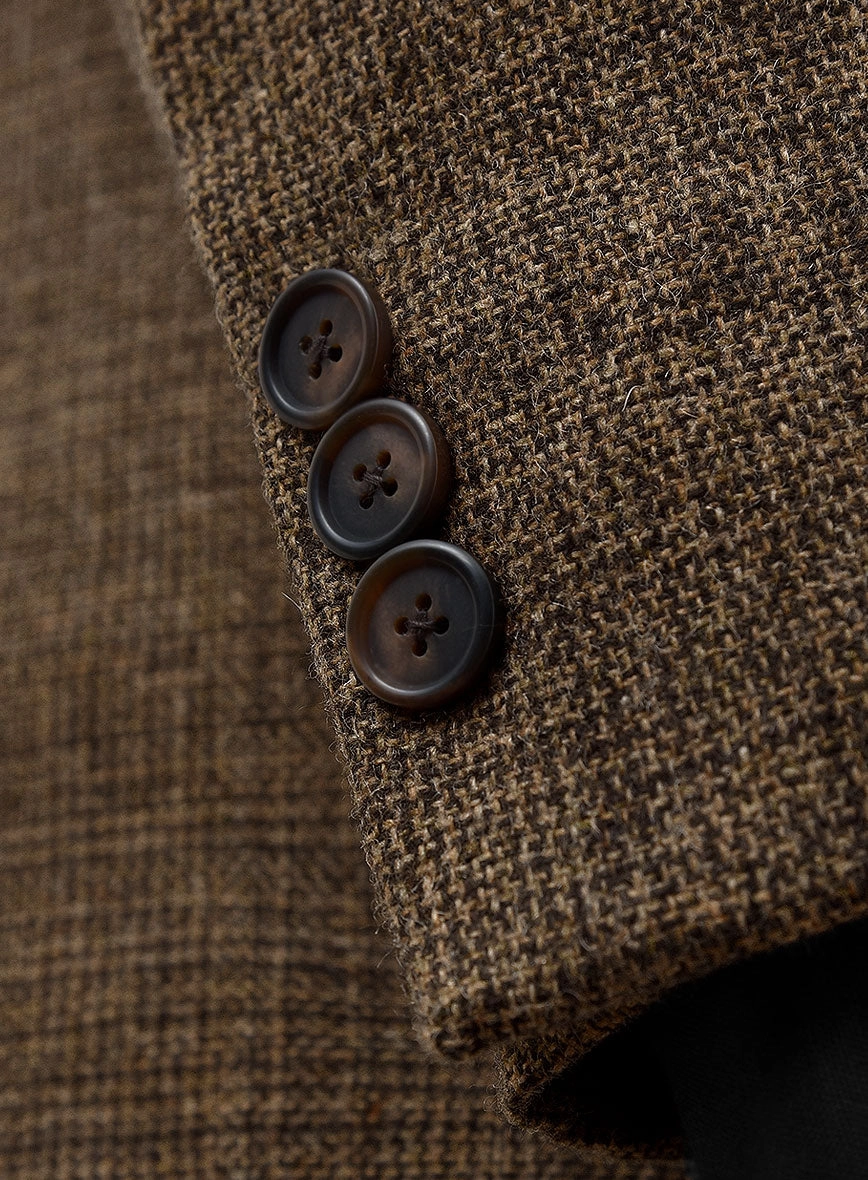 Vintage Glasgow Brown Tweed Suit - Leather Trim