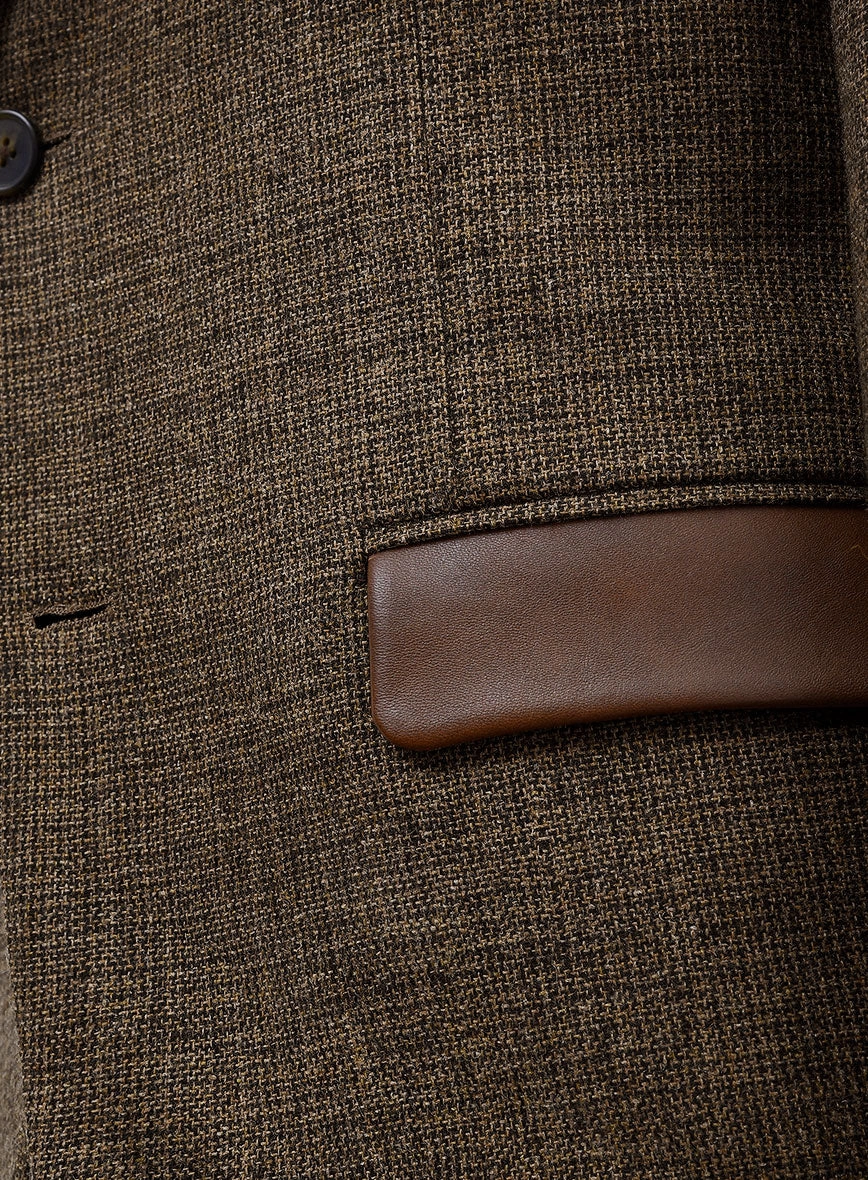 Vintage Glasgow Brown Tweed Suit - Leather Trim