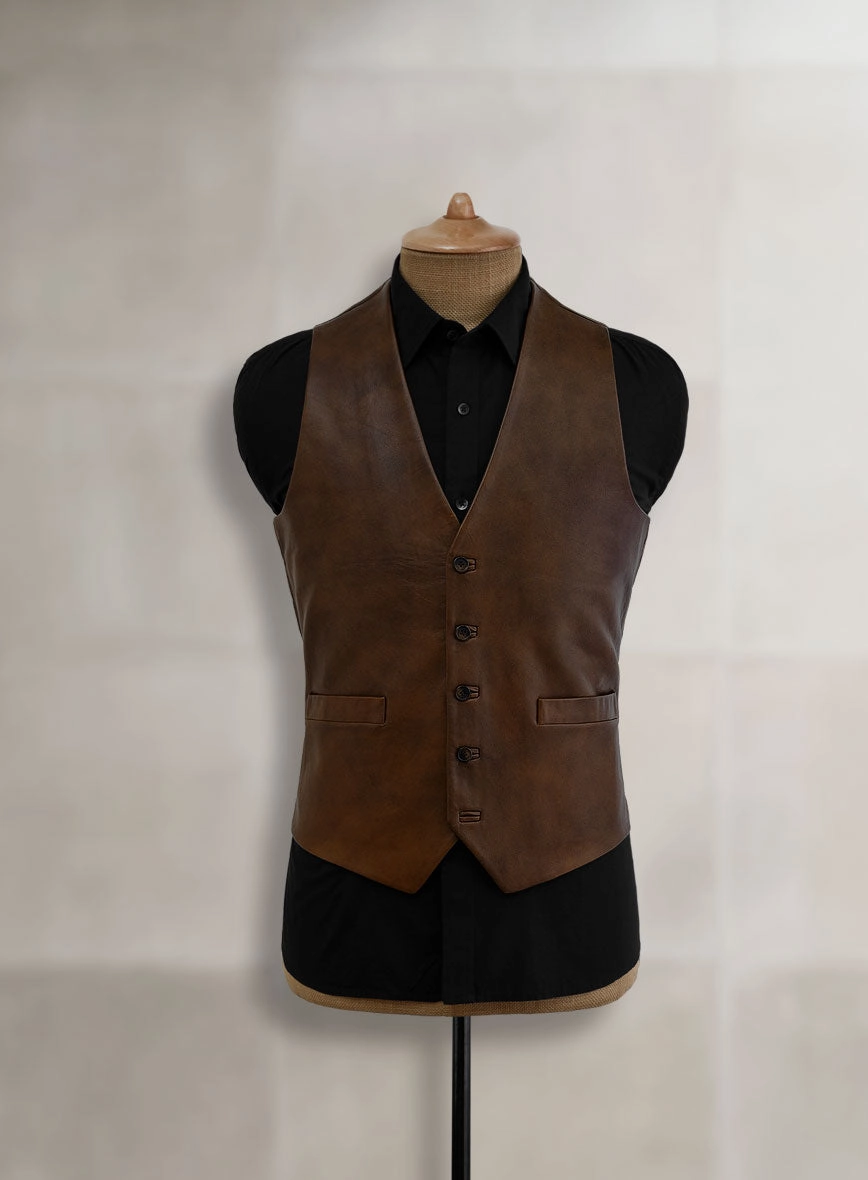 Vintage Glasgow Brown Tweed Suit - Leather Trim
