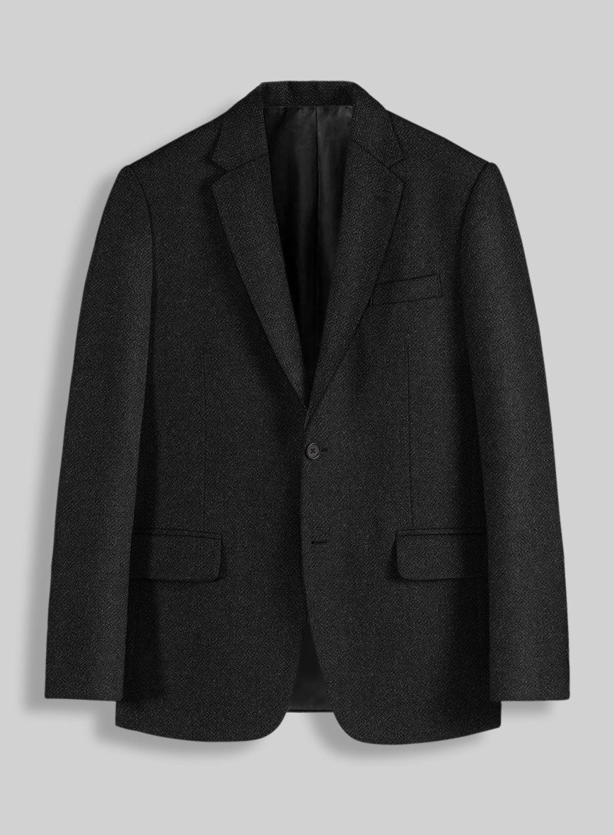Vintage Plain Black Tweed Suit