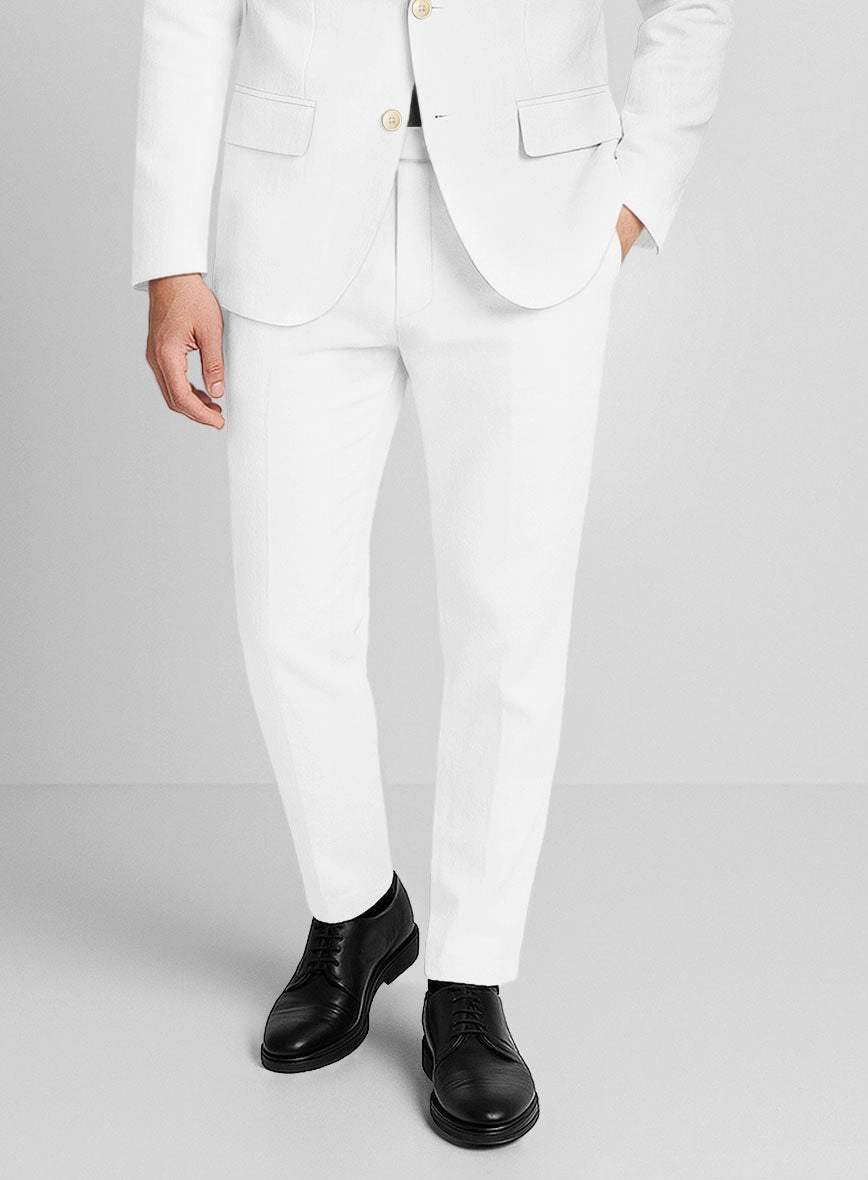 White Napoli Stretch Light Weight Cotton Suit