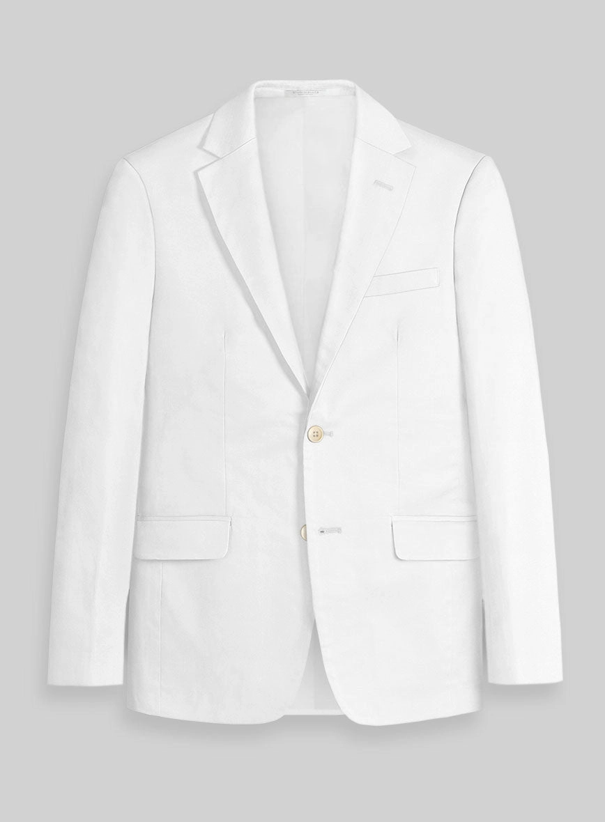 White Napoli Stretch Light Weight Cotton Suit