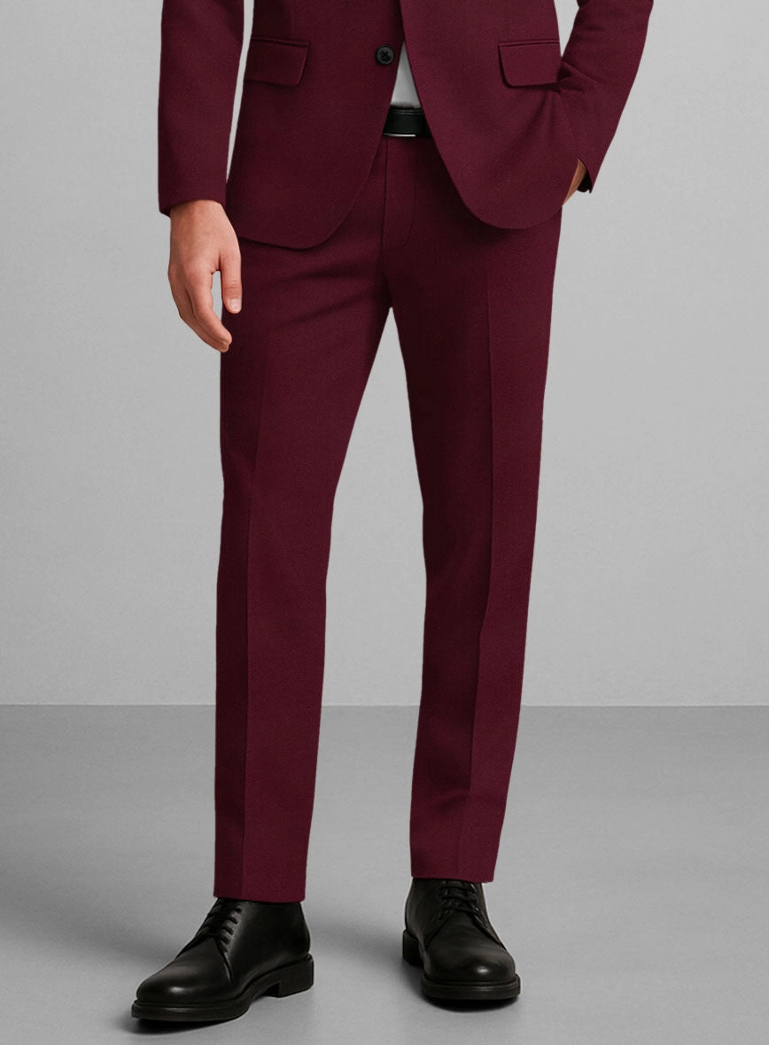Wine Napoli Stretch Light Weight Cotton Suit