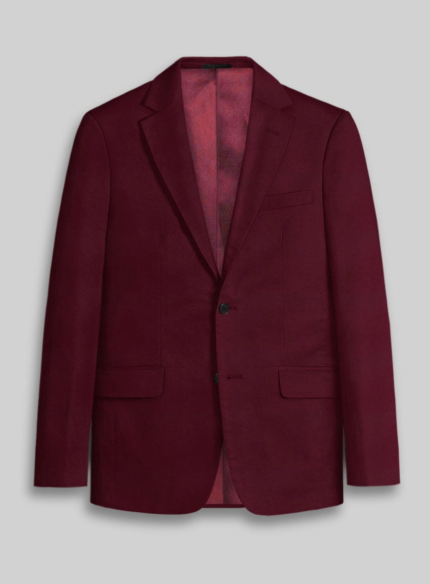 Wine Napoli Stretch Light Weight Cotton Suit
