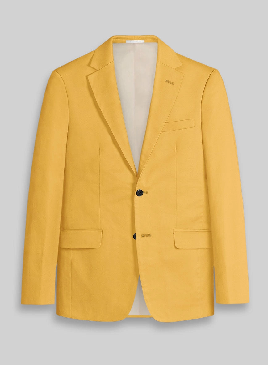 Yellow Napoli Stretch Light Weight Cotton Suit