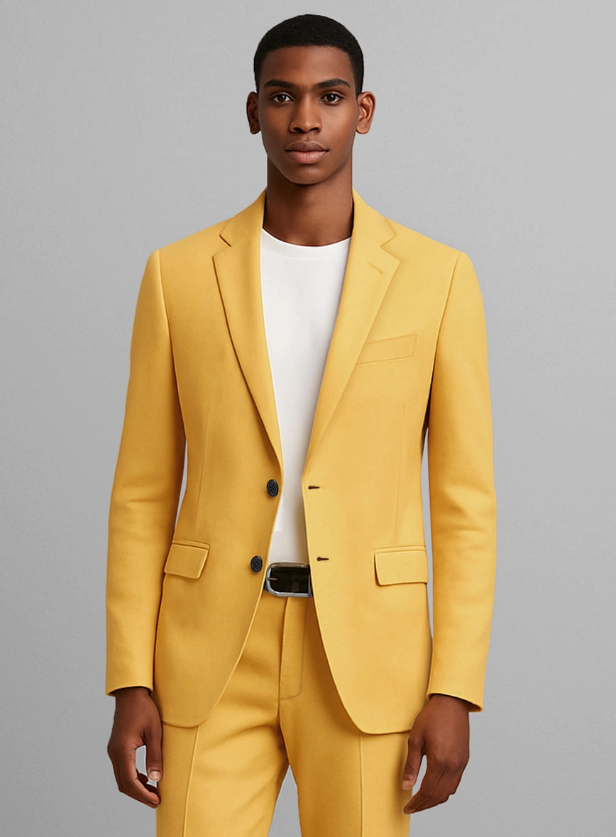Yellow Napoli Stretch Light Weight Cotton Suit